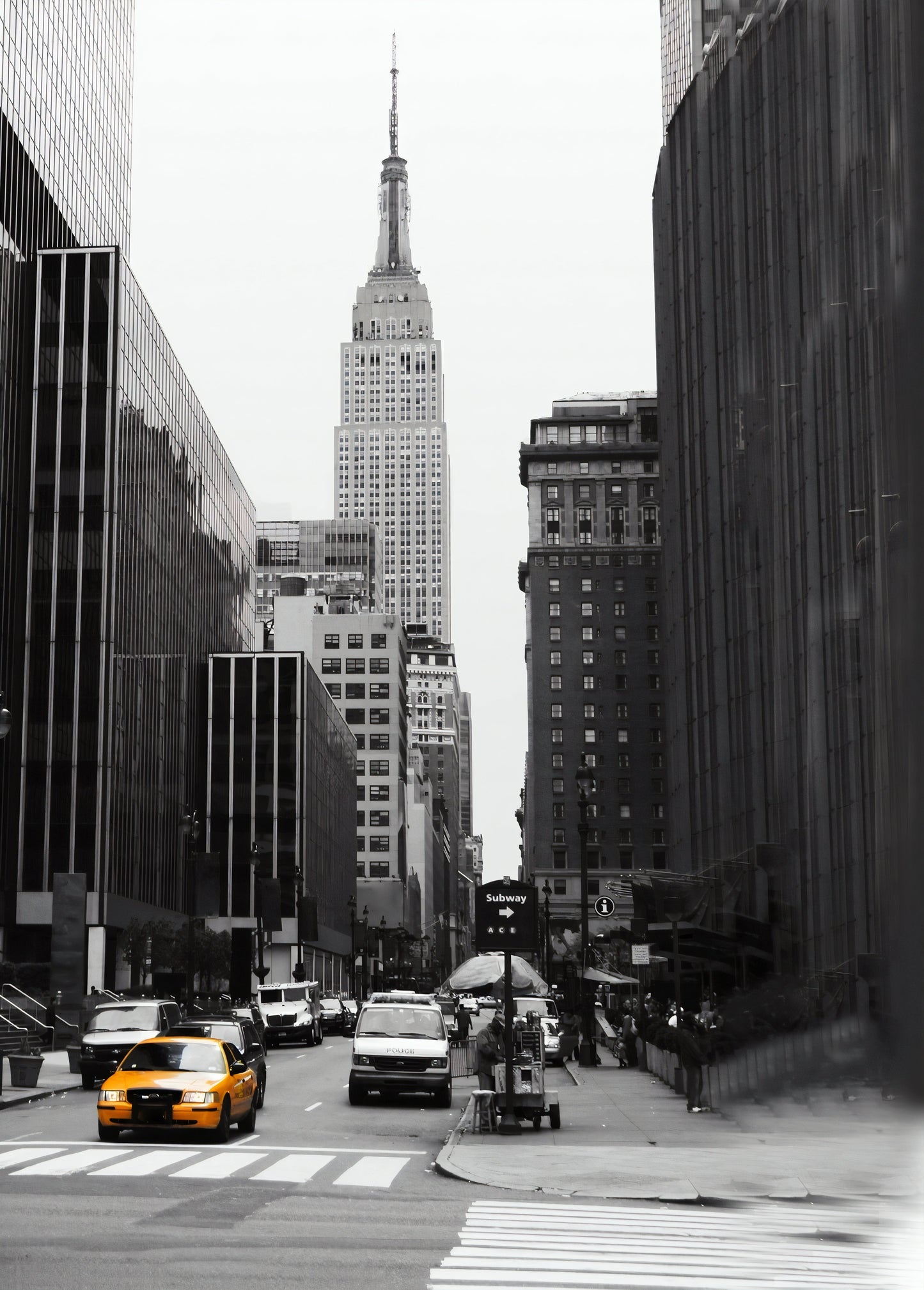 „Yellow Cab NYC“ – Urbanes New York Panorama mit Farbakzent Print Home Print Home