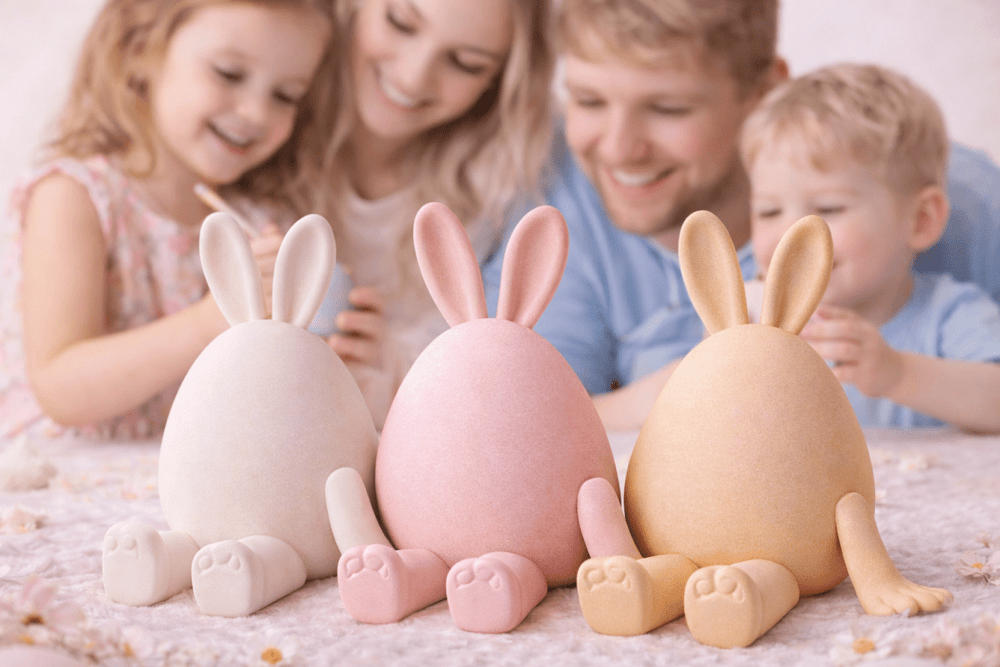 Deko Hasen „Pastel Family“ – Modernes Osterhasen - Print Home