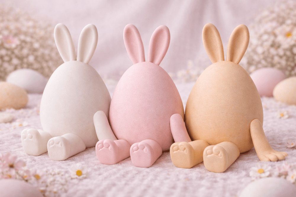 Deko Hasen „Pastel Family“ – Modernes Osterhasen - Print Home