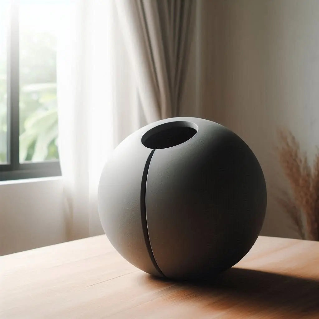 Vase „Groove“ – Runde Designvase mit klarer Mittelkerbe - Print Home