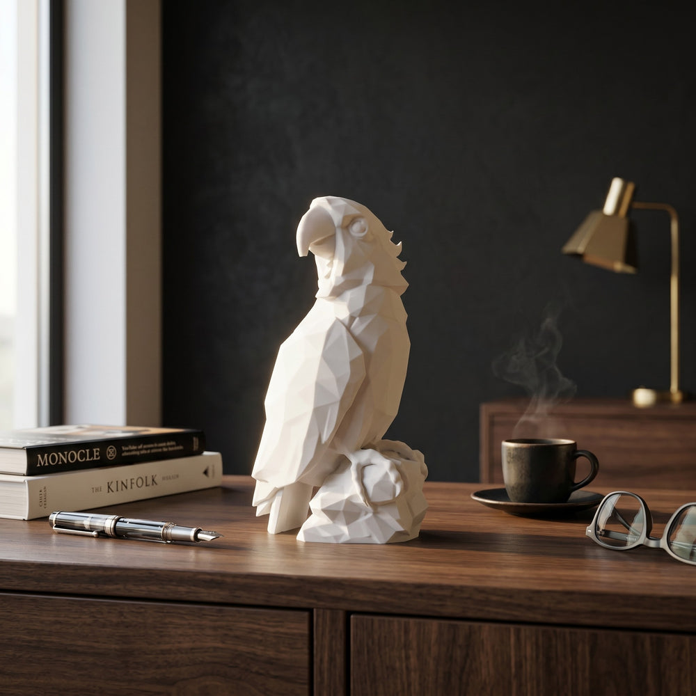's Federn-Standl Vogel Skulptur aus PLA, weitere Ansicht
