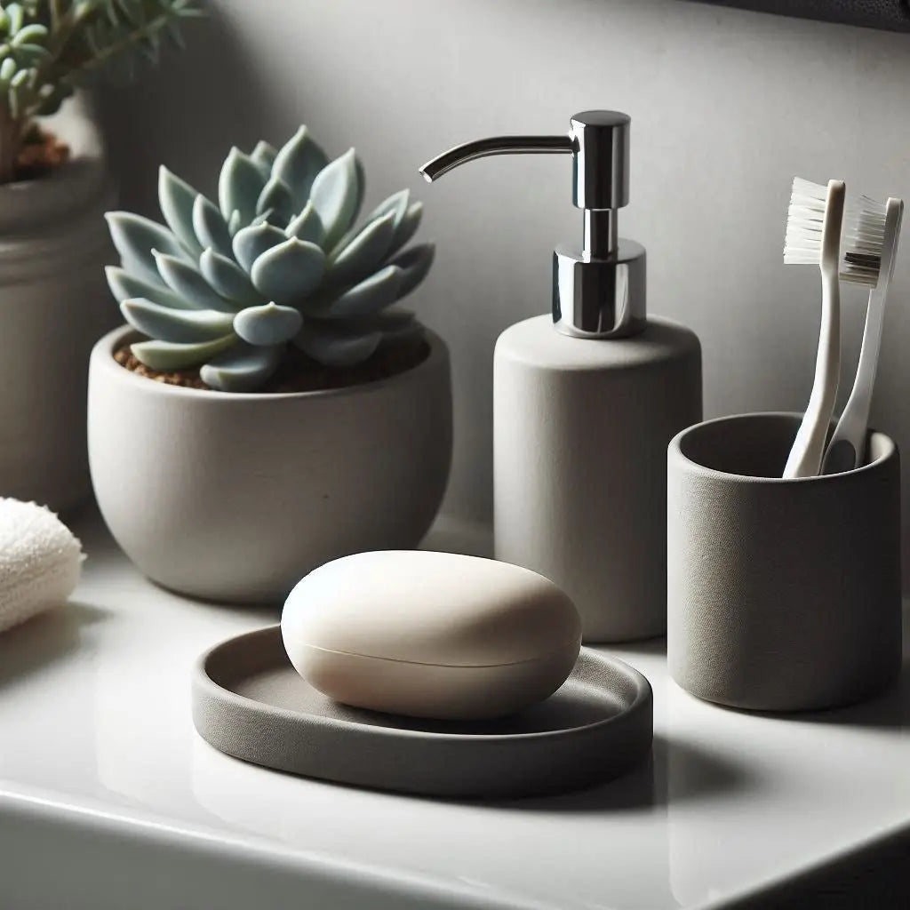 PureSet – Minimalistisches Seifenschalen- & Zahnbürstenbecher-Set - Print Home