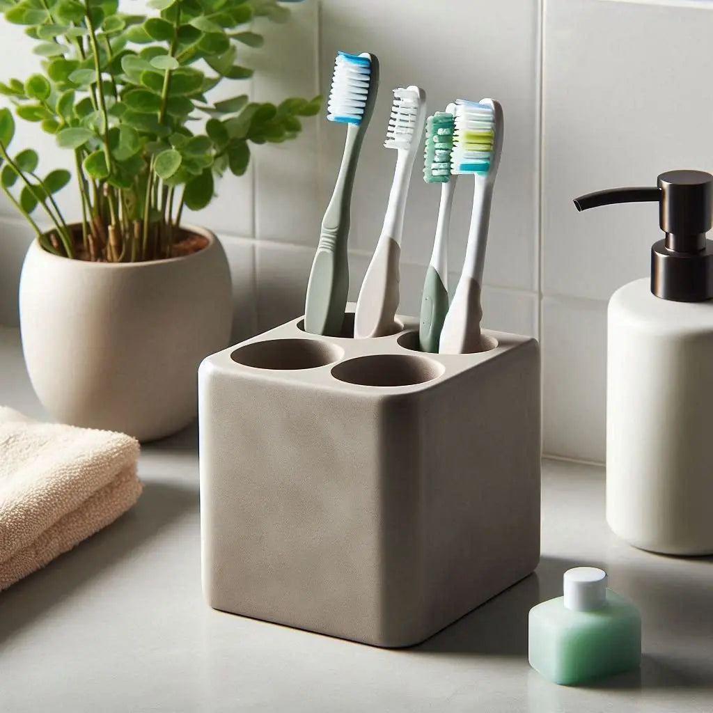 QuadraTube – Minimalistischer Zahnbürstenhalter mit vier Öffnungen - Print Home