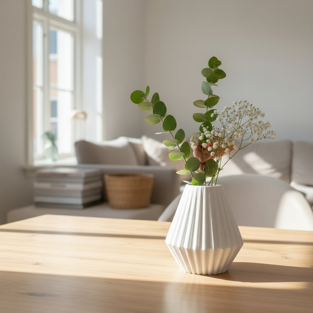 RENT Mönster Vase mit Musterrelief aus PLA, Produktansicht