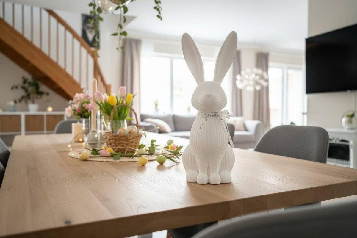 Deko-Hase „Scandi Spring“ – Moderne Osterfigur - Print Home