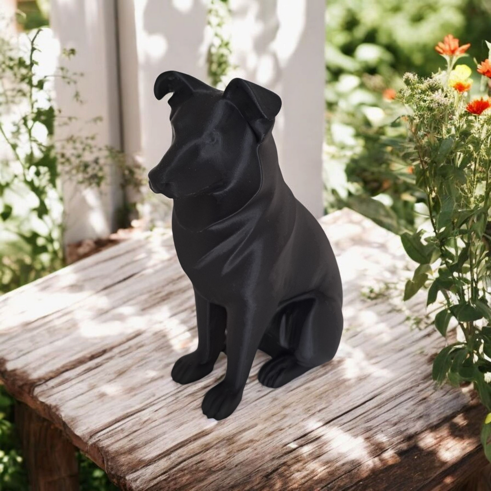 SILUETT Hund Hunde Skulptur als Umrisslinie aus PLA, Produktansicht