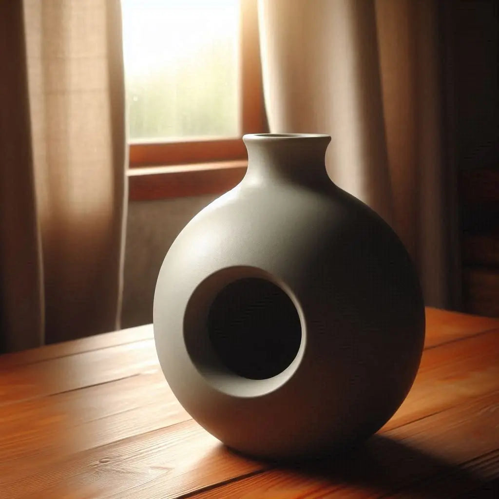 Vase „Void Nord“ – Nordische Designvase mit skulpturaler Öffnung - Print Home