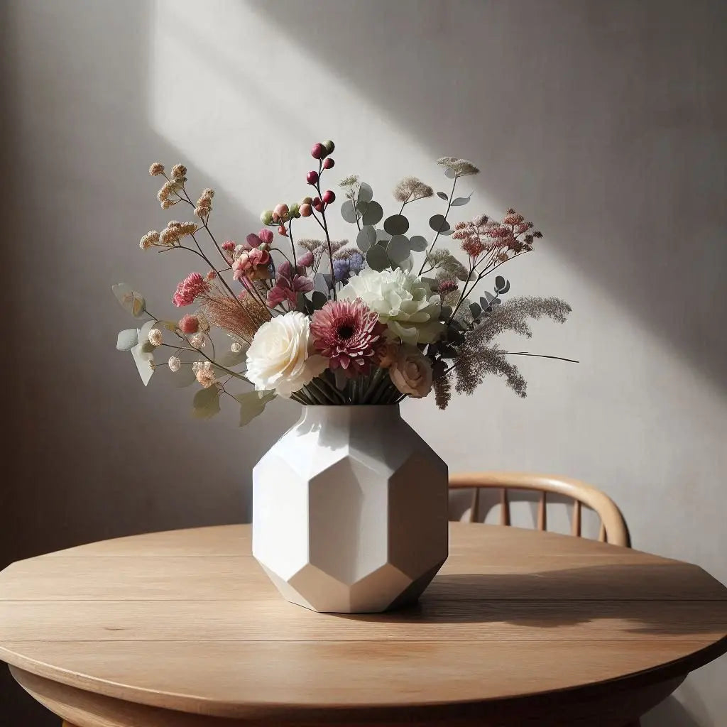 Vase „Wohlja“ – Moderne Designvase mit oktogonaler Facettenform - Print Home