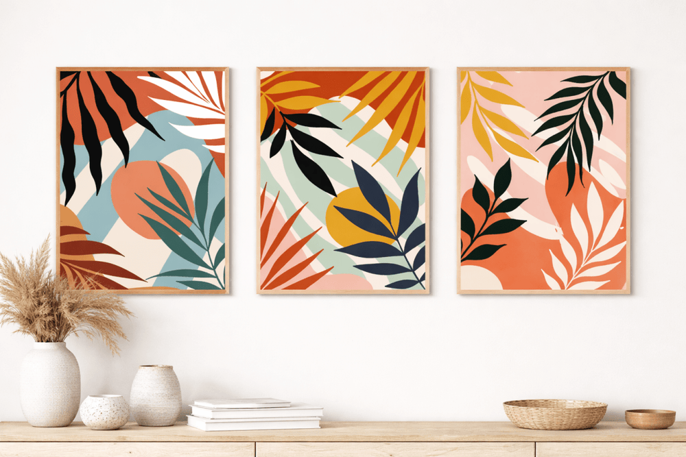 „Terracotta Garden“ – Modernes Wandbild-Trio - Print Home