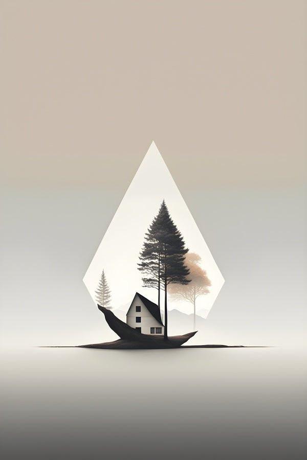 "Urban Muse" – Minimalistische Line-Art mit abstrakten Farbnuancen - Print Home