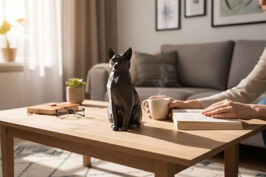 Shital – Moderne Katzen Dekofigur in Schwarz oder Weiß | Design Skulptur - Print Home