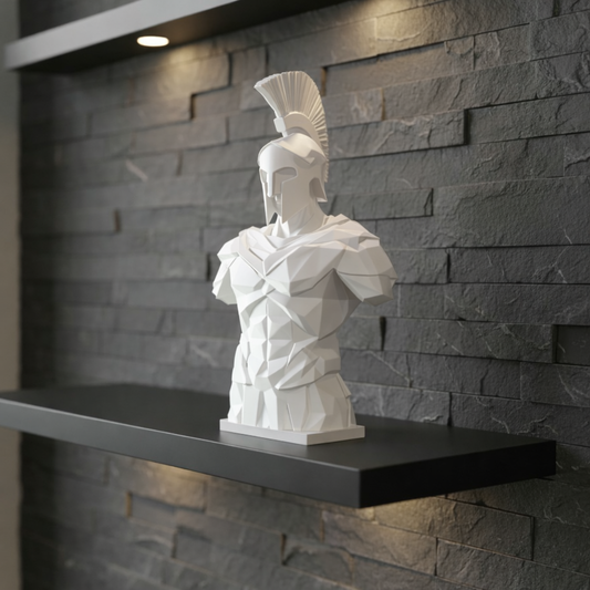 Spartan – Moderne Krieger Büste in Schwarz oder Weiß | Dekofigur
