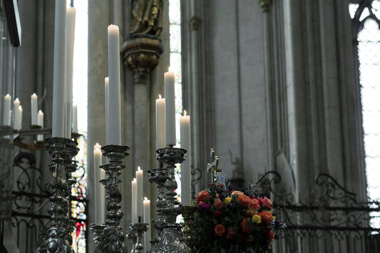 black and white candle holder