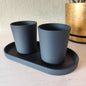 „Nordic Calm“ – 2er Set Designbecher mit Tablett