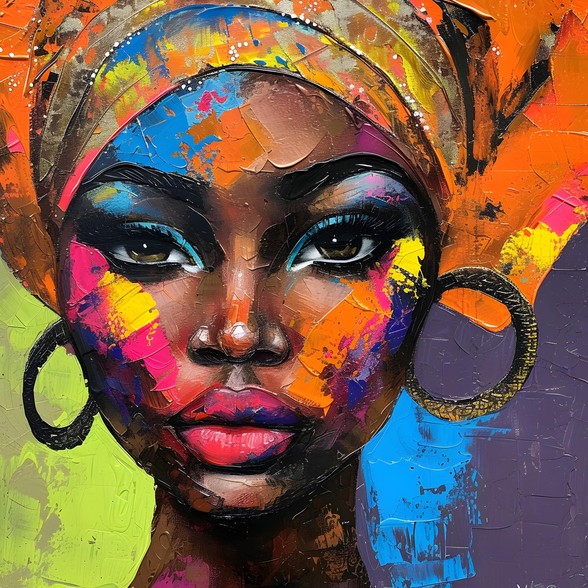 „Goldener Blick“ – Abstraktes Leinwand-Porträt Print Home  Print Home