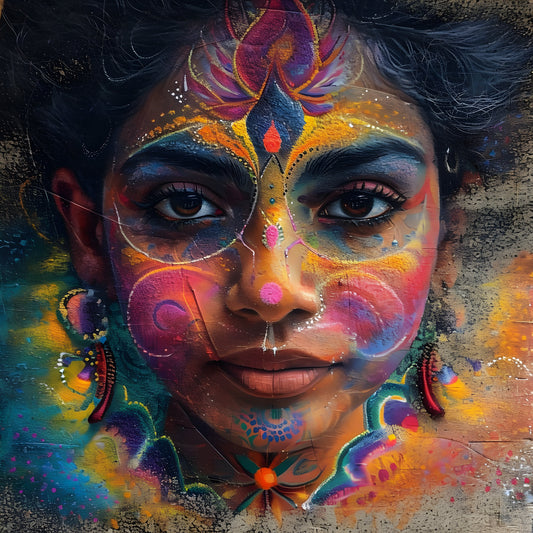 „Mystic Colors“ – Farbenfrohes Porträt-Kunstwerk Print Home  Print Home