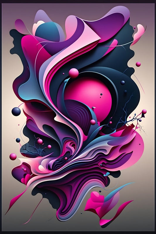 "Zarte Nuancen" – Minimalistische Line-Art mit abstrakten Farbakzenten Print Home  Print Home