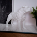 's Wach-Hundl sitzende Hunde Figur aus PLA, Detailansicht