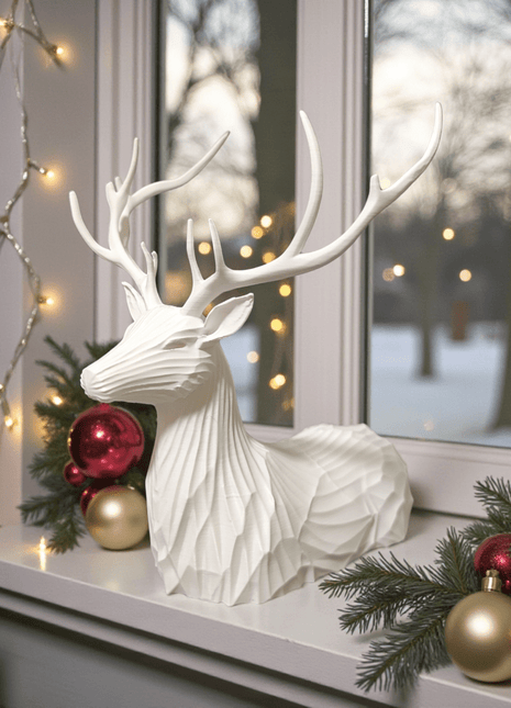 Minimalistische Hirsch-Büste Winter Stag