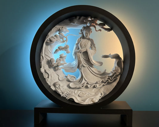 Asiatische Harmonie – Elegante 3D-Deko mit Geisha-Motiv