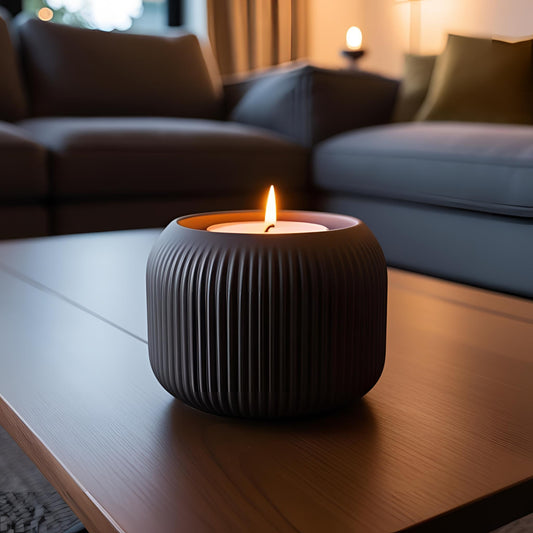 „Calm Line M“ – Rillen-Teelichthalter