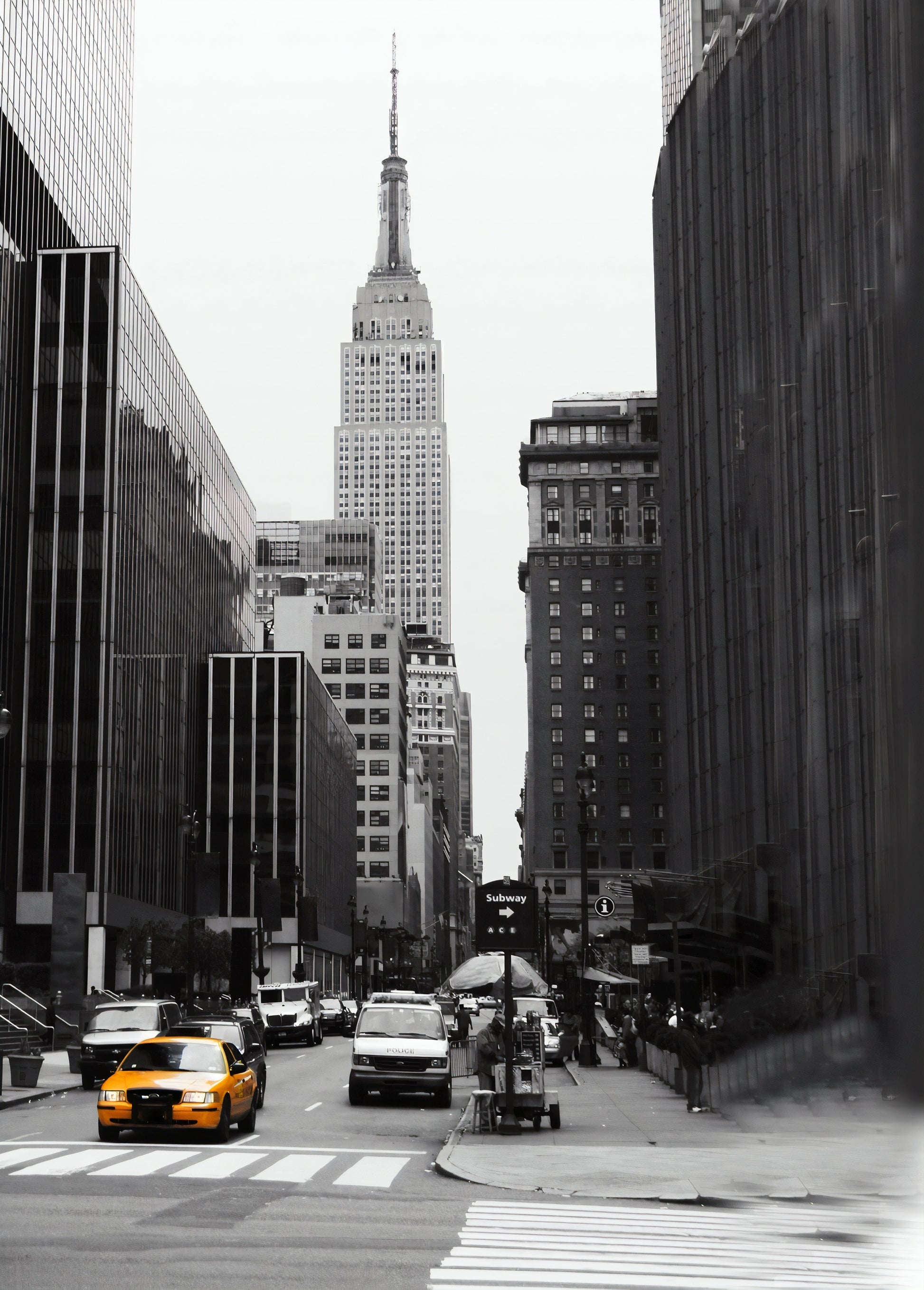 „Yellow Cab NYC“ – Urbanes New York Panorama mit Farbakzent Print Home  Print Home