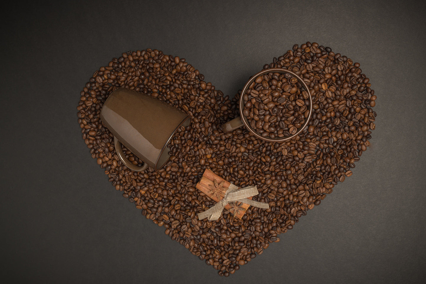 „Coffee Love“ – Herz aus Kaffeebohnen auf Leinwand Print Home  Print Home