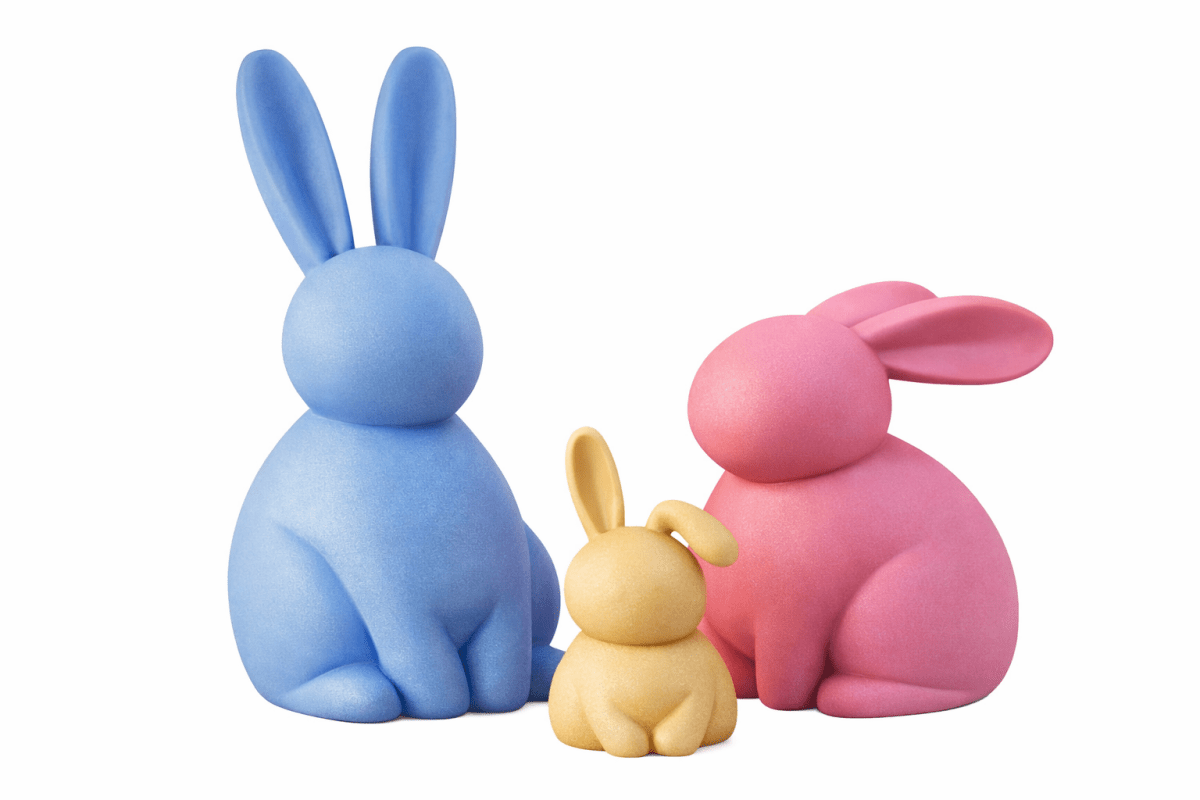 Hasen Familie „Pastell“ – 3er Deko Set | Moderne Oster- & Frühlingsdeko Print Home  Print Home