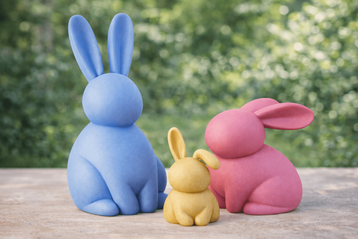 Hasen Familie „Pastell“ – 3er Deko Set | Moderne Oster- & Frühlingsdeko Print Home  Print Home