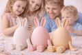 Deko Hasen „Pastel Family“ – Modernes Osterhasen - Print Home