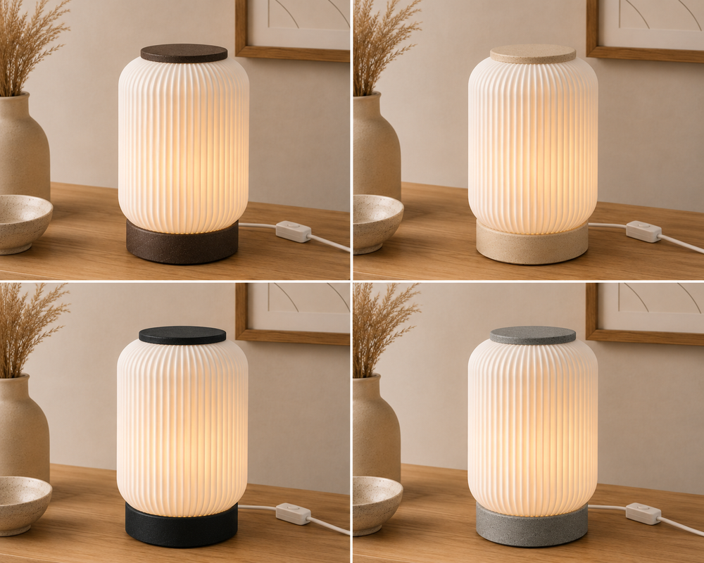 LINEARIS – Geriffelte Design Tischlampe aus dem 3D-Drucker | Flache LED