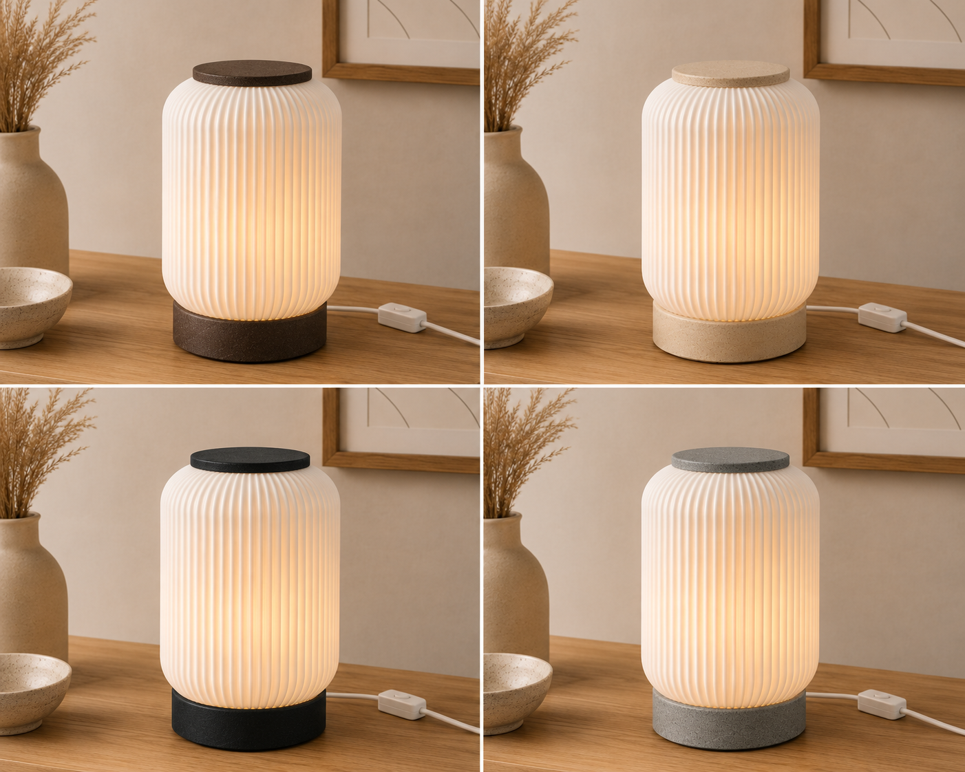 LINEARIS – Geriffelte Design Tischlampe aus dem 3D-Drucker | Flache LED