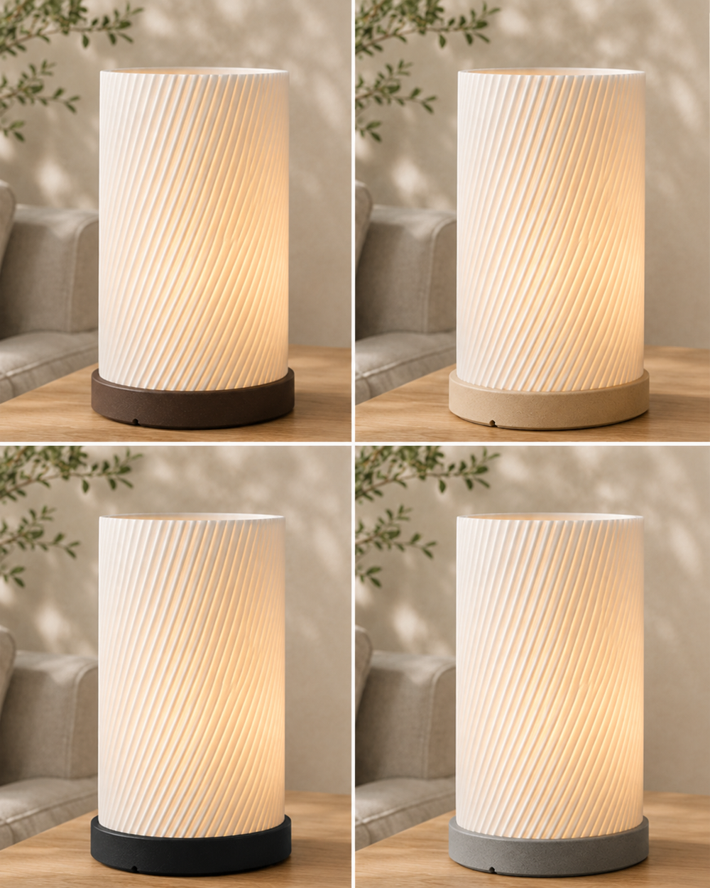 TWIST – Spiral-Design Tischlampe aus dem 3D-Drucker | Flache LED