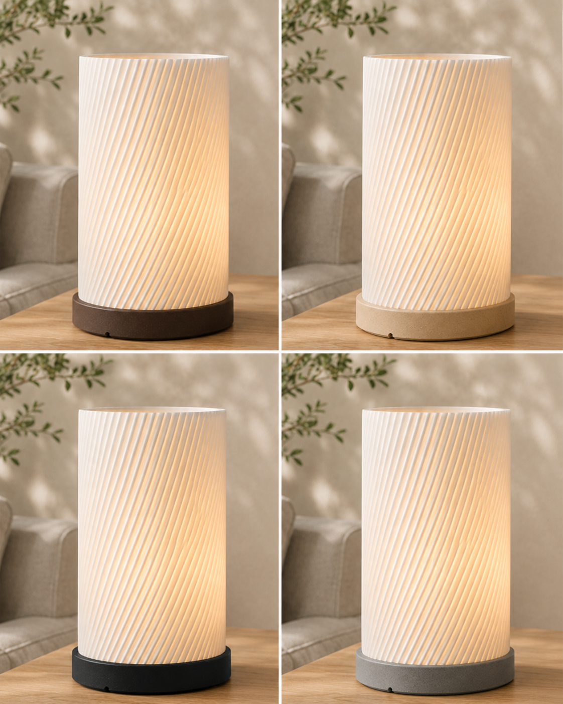 TWIST – Spiral-Design Tischlampe aus dem 3D-Drucker | Flache LED