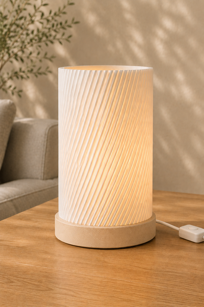 TWIST – Spiral-Design Tischlampe aus dem 3D-Drucker | Flache LED