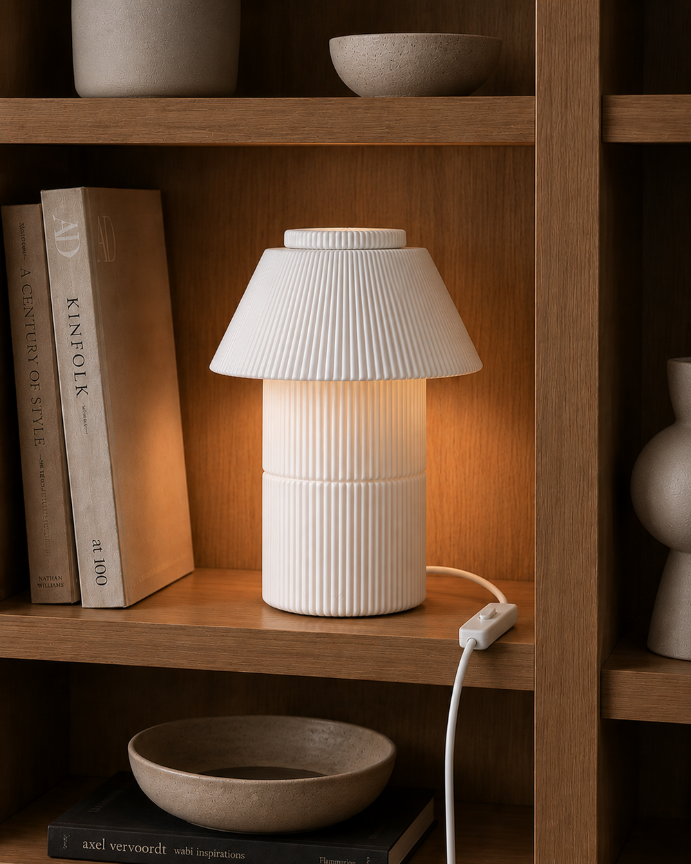 PLISSEA – Plissee Design Tischlampe aus dem 3D-Drucker | E14 / E27