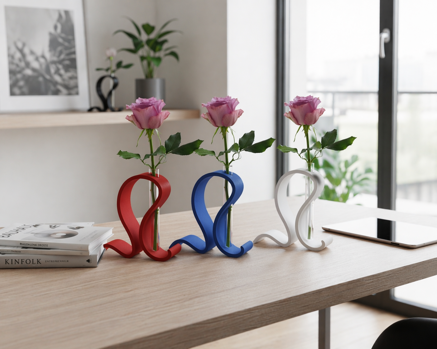 „Cloud Curve“ – Inkl. LED-Licht & Premium Kunstrose Print Home  Print Home