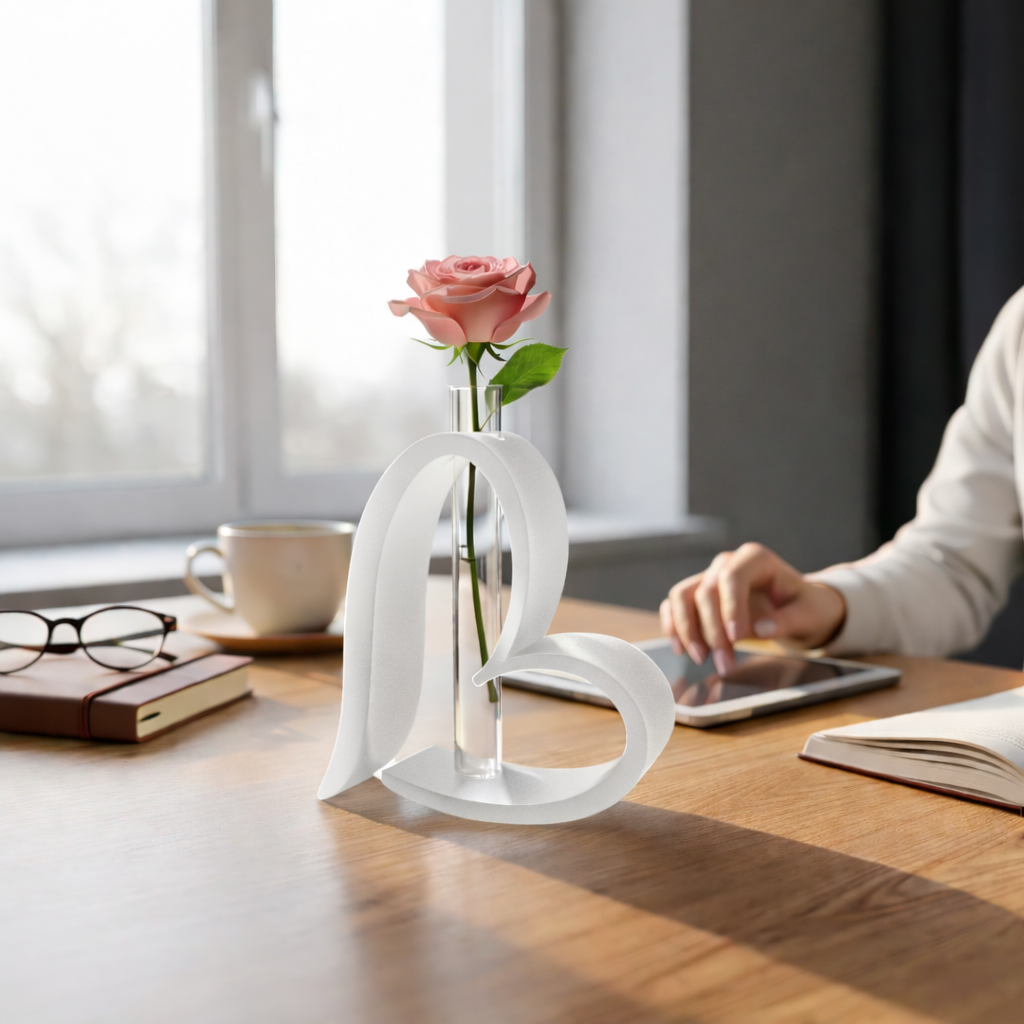 Herz-Vase Modern Art – Komplett-Set mit Licht & Rose Print Home  Print Home