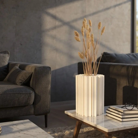 Coral Drift – Exklusive organische Designvase für Trockenblumen - Print Home