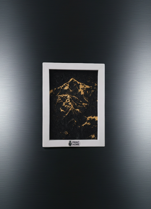 3D-Relief „Mount Everest“ – Topografisches Kunstwerk im Eichenrahmen