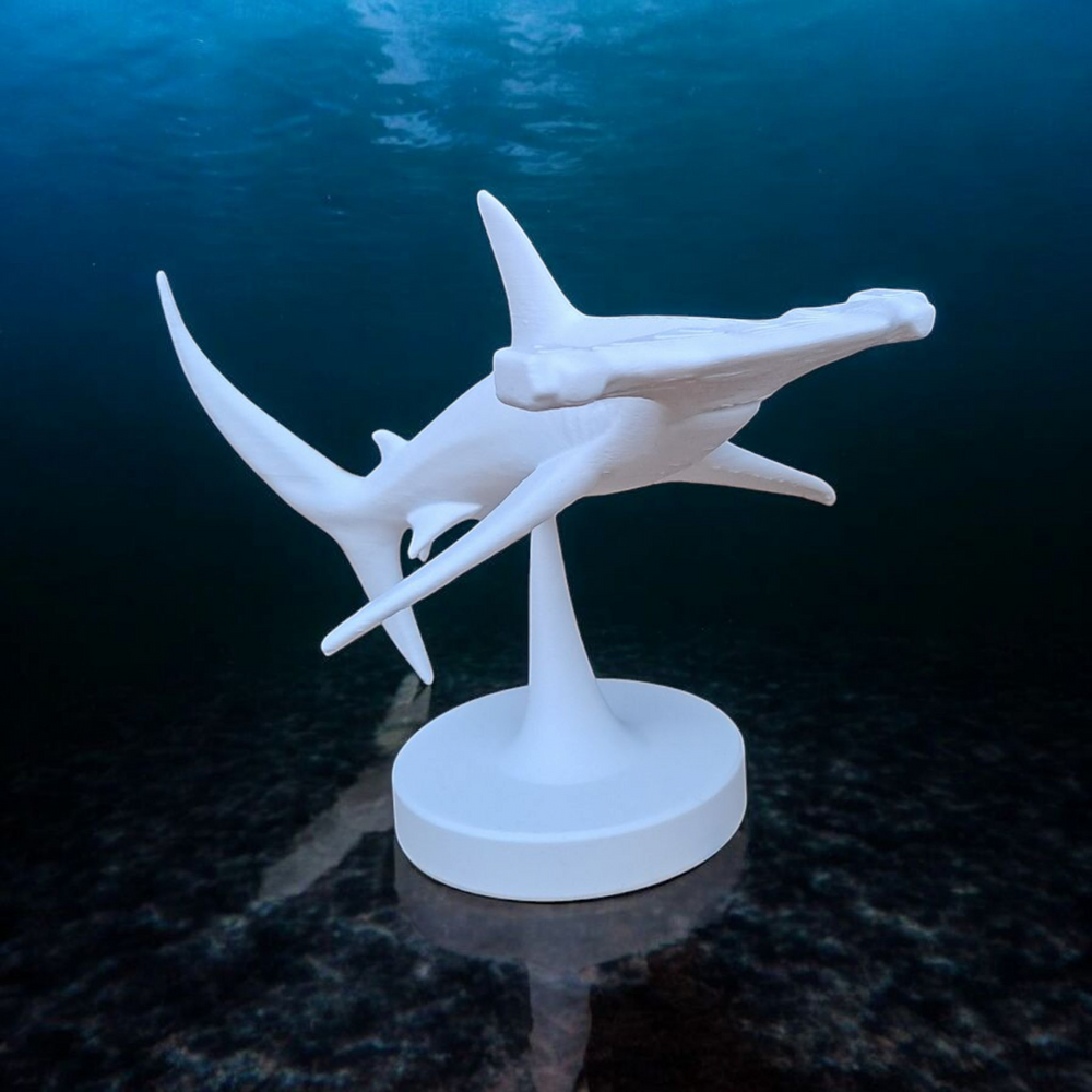 Gletscher-Fischl Fisch Skulptur aus PLA, Produktansicht