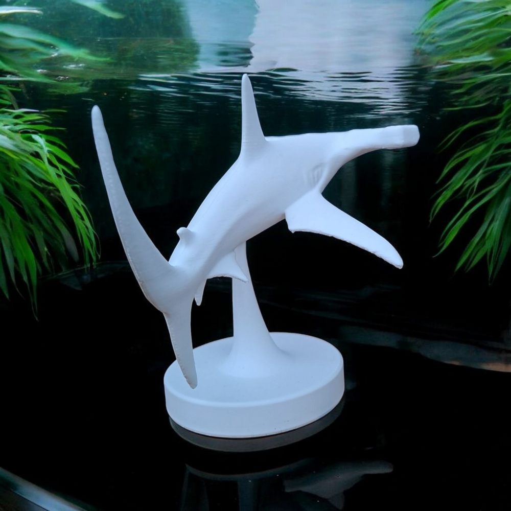 Gletscher-Fischl Fisch Skulptur aus PLA, Detailansicht