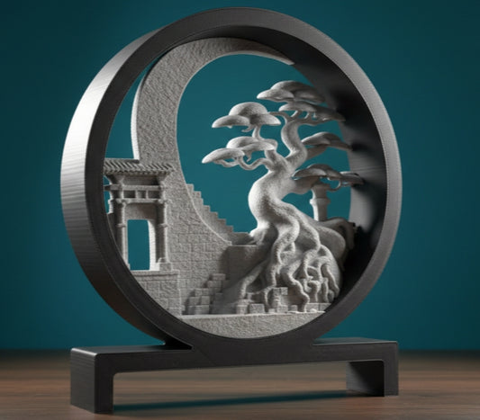 Japanischer Bonsai – Elegante 3D-Deko im Zen-Stil