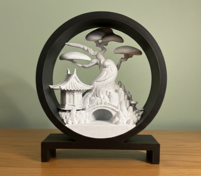 Japanischer Garten – Elegante 3D-Deko mit Bonsai & Pagode