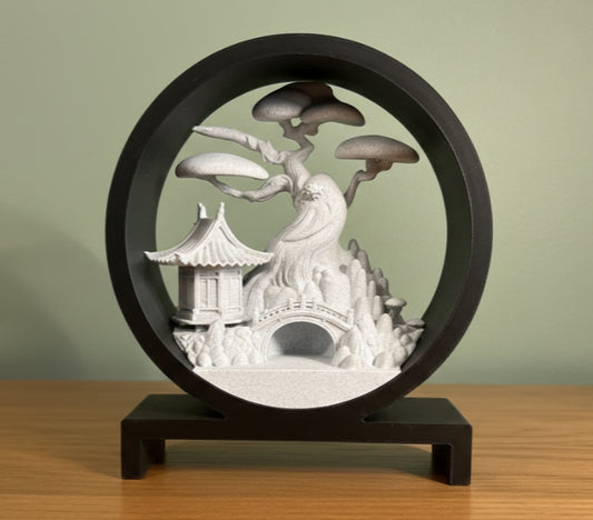 Japanischer Garten – Elegante 3D-Deko mit Bonsai & Pagode