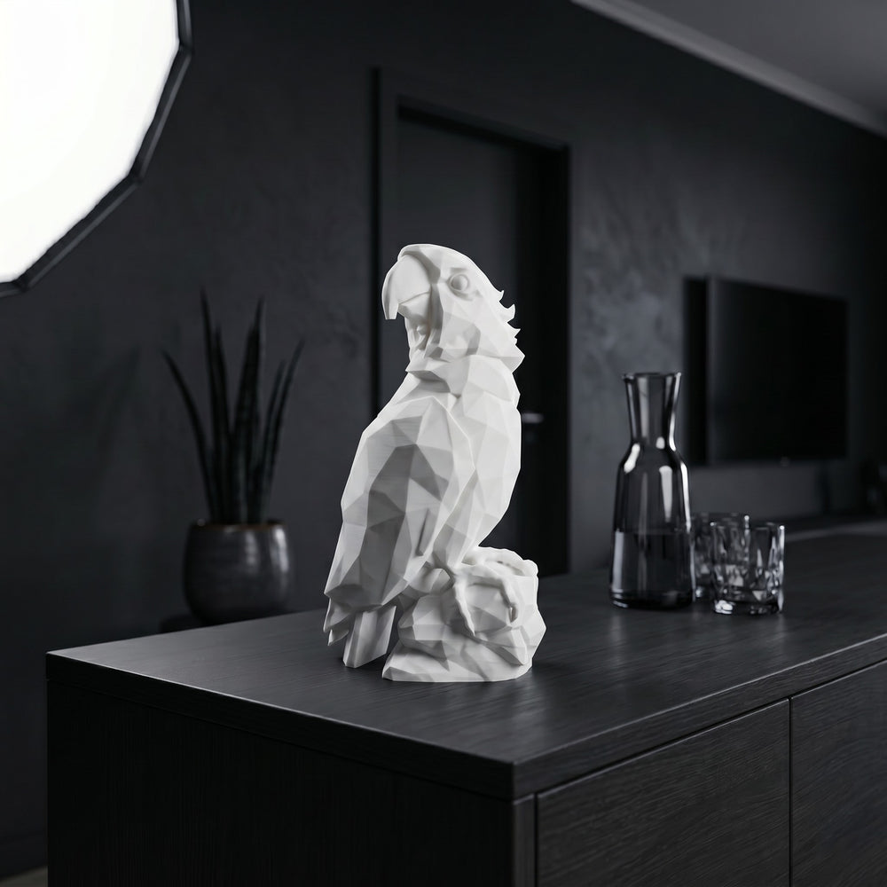 's Federn-Standl Vogel Skulptur aus PLA, Detailansicht
