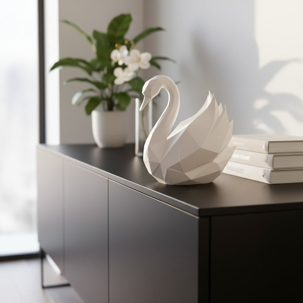 's Heike-Schwanl Schwan Skulptur aus PLA, Ansicht 4