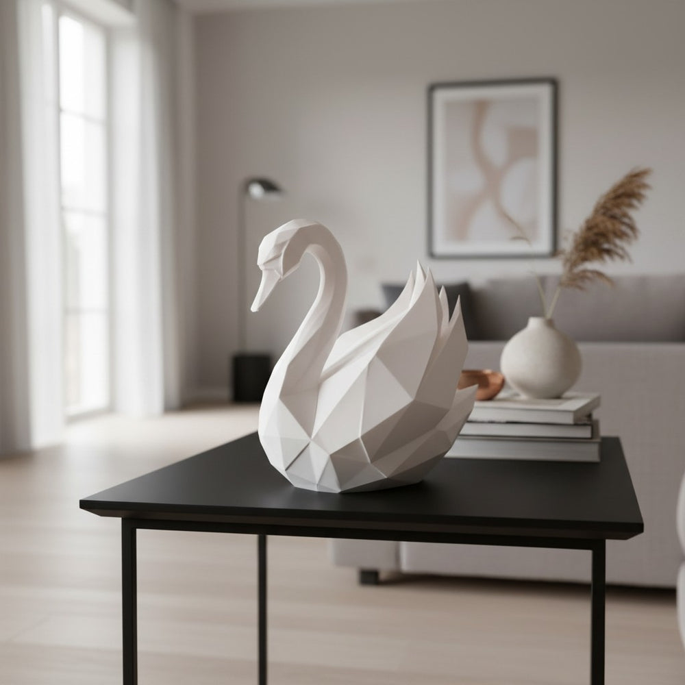 's Heike-Schwanl Schwan Skulptur aus PLA, Detailansicht