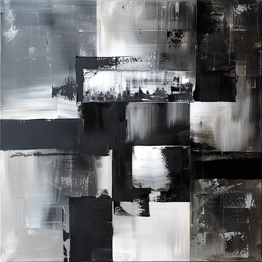 „Urban Structure“ – Abstrakte Schicht-Kunst in Grau Print Home  Print Home