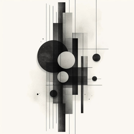 „Geometric Balance“ – Abstrakte Schwarz-Weiß Kunst Print Home  Print Home